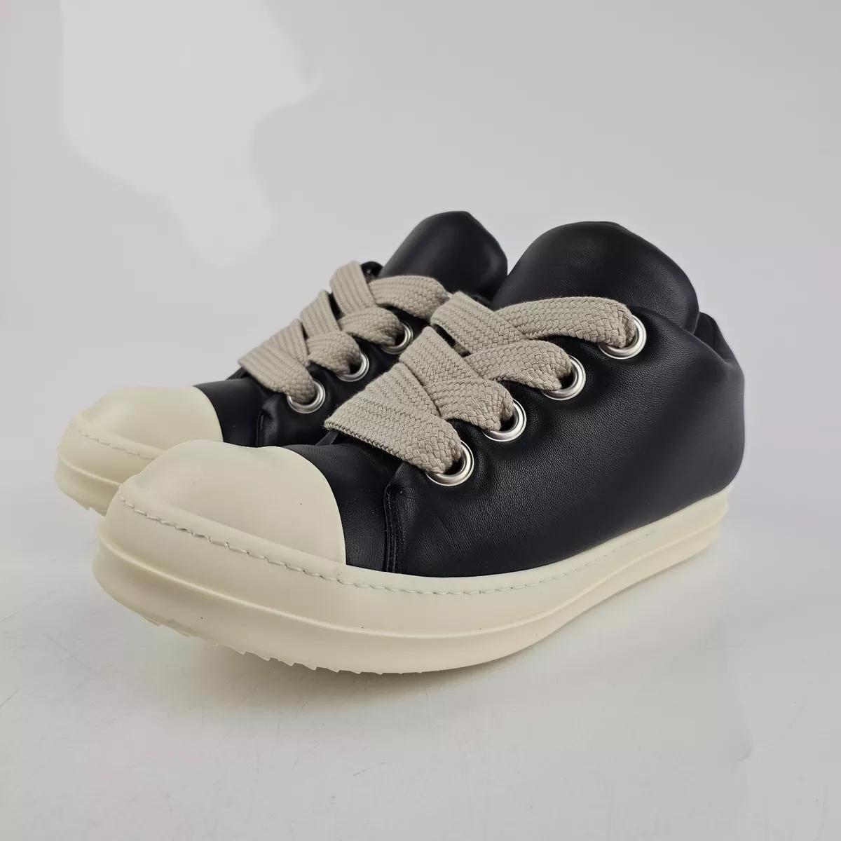 Rick Owens, Shoes, Rick Owens Ramones Milk Leather Thick Lace High Top  Sneakers