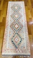 Vintage Antyczny afgański nomad Oryginalny ręcznie robiony wełniany kilim Rugs Runner 66x198cm