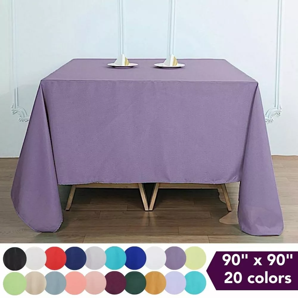 90x90 SQUARE POLYESTER Tablecloth Cheap Table Linens Decorations