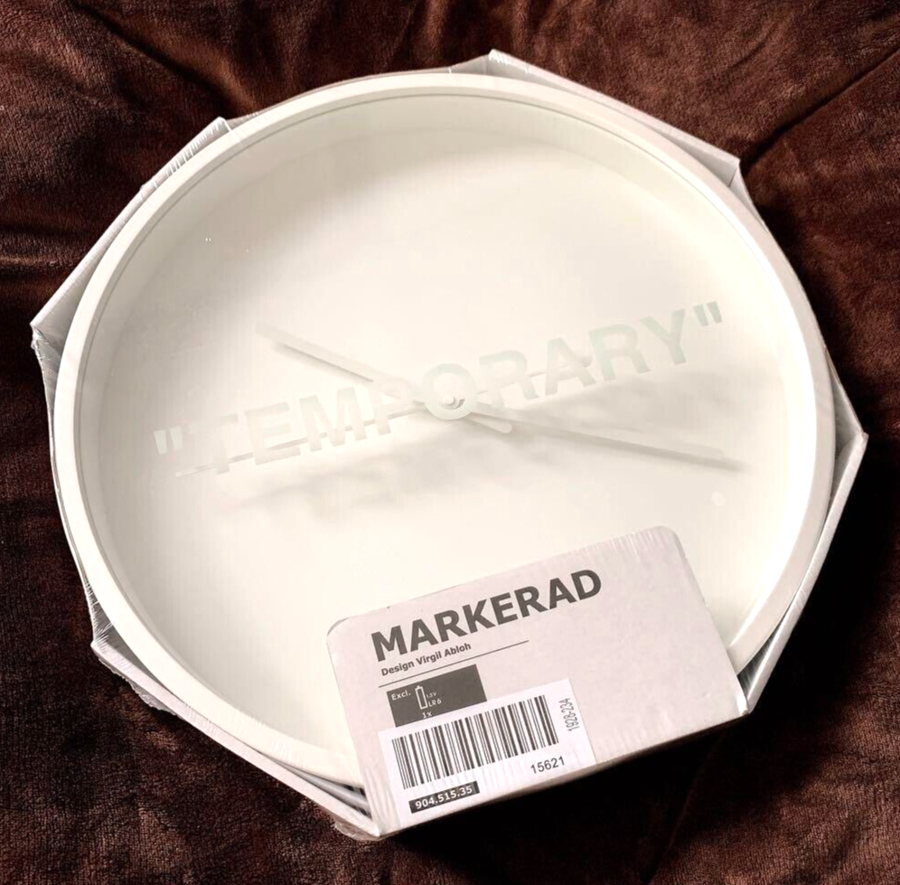 Virgil Abloh IKEA MARKERAD TEMPORARY Wall Clock Off-White Round