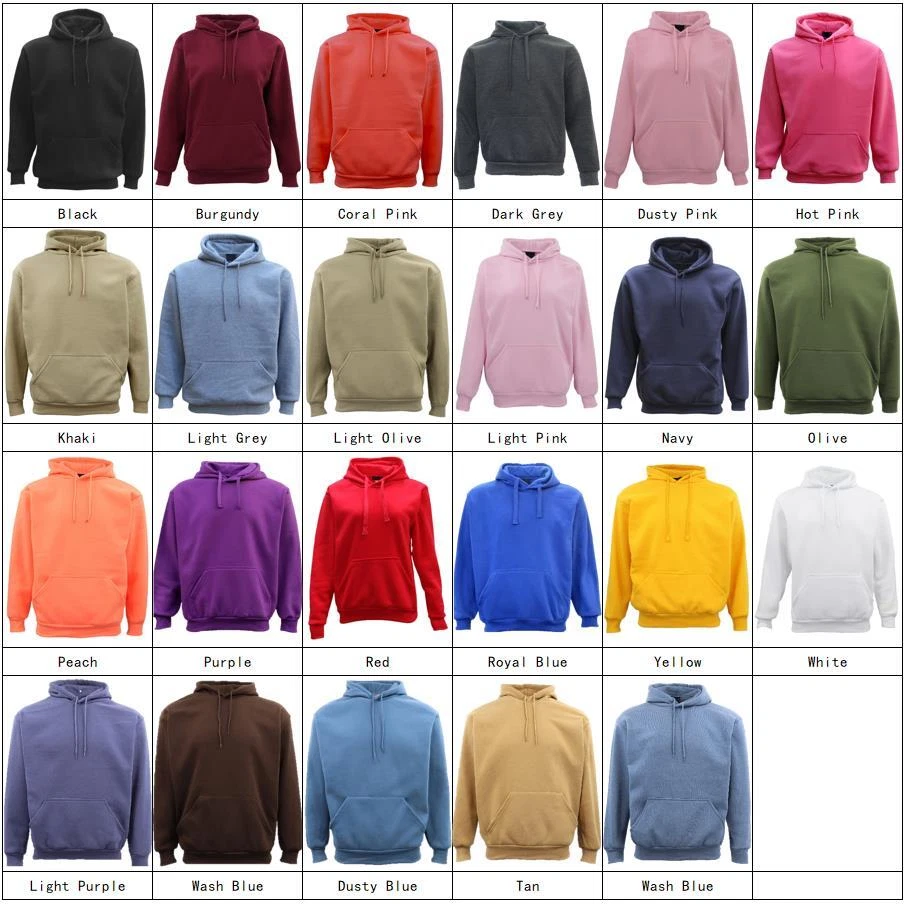 Adult Unisex Men's Basic Plain Hoodie Pullover Sweater Sweatshirt Jumper XS-8XL - image 2 of 4