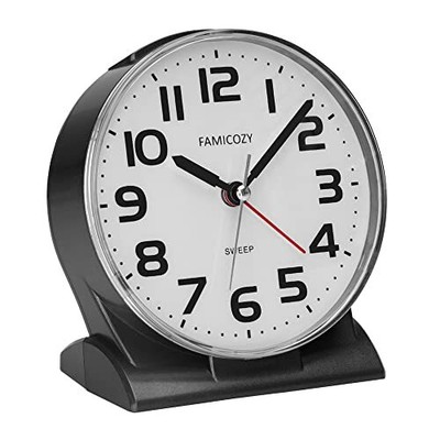 4.5'' No Ticking Analog Alarm Clock,Silent Readable for Seniors,Easy to Set,Gradu