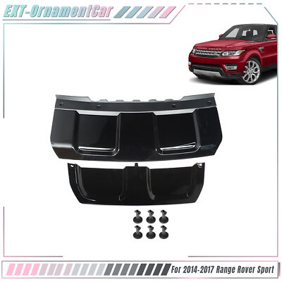 For 14-17 Range Rover Sport Gloss Black Front+Rear Bumper Skid Plate Trim Cover