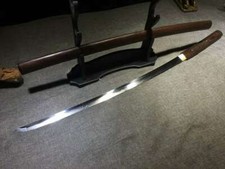 Japanese Samurai Shirasaya Katana T10 Steel Clay Tempered Full Tang Sharp