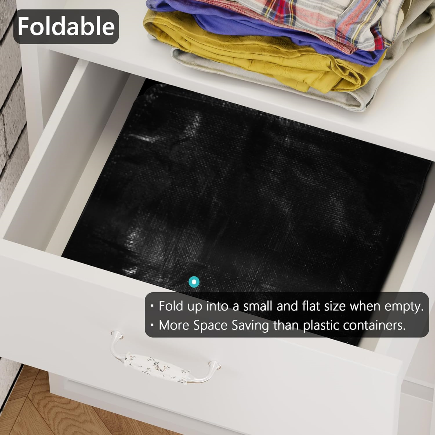 2 Pack Durable under Bed Storage Containers, 75L Large Foldable