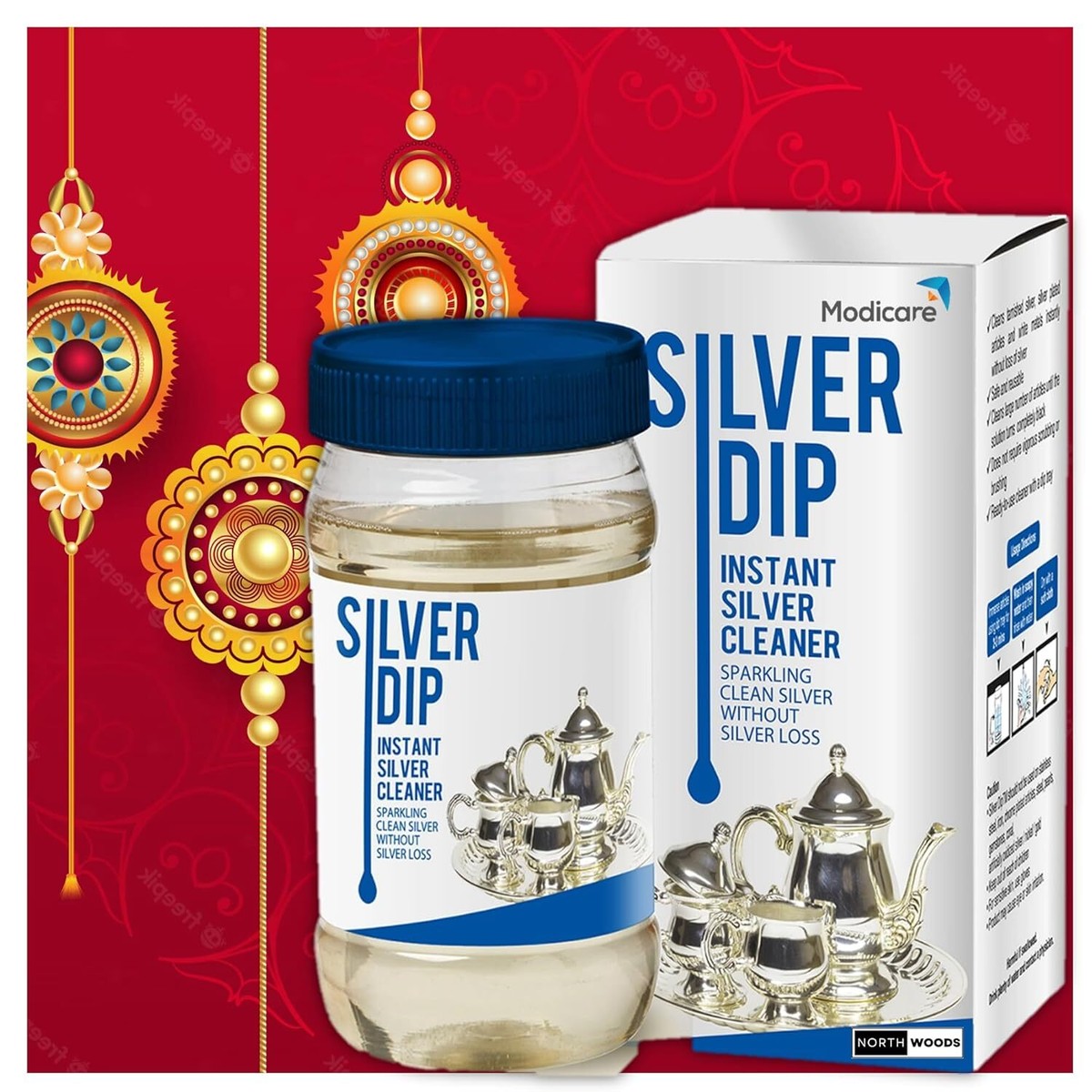 Modicare Silver Dip Instant Silver Cleaner for Home Kitchen Use