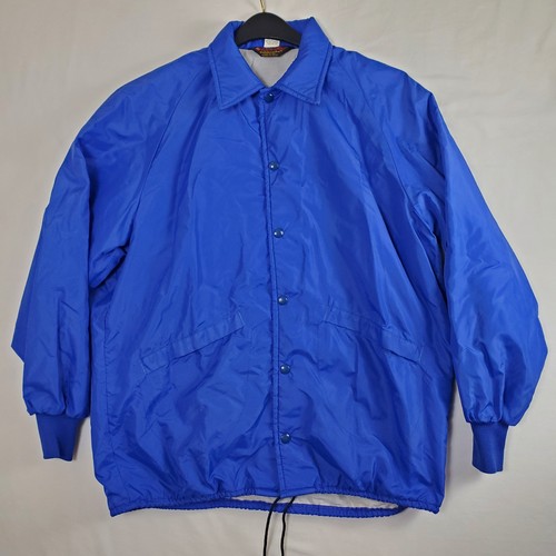 READ CONDITION Dunbrooke Pla Jac Blue VTG 70s 80s Large Snap Jacket Outerwear