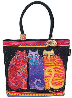 Laurel Burch Shoulder Zipper Top 19''X5''X15''-Feline Friends - LB771