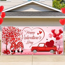 Happy Valentine's Day Garage Door Decorations 6 x 13 ft Valentine's Day Backdrop