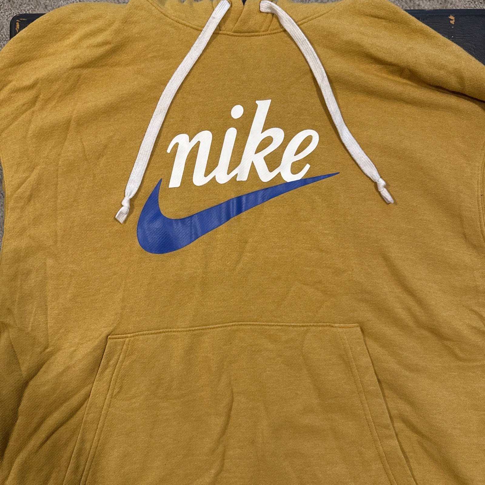 Nike Men’s Sportswear Heritage Fleece Pullover Hoodie Blue Swoosh 2XL