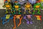 Vintage 1991 TMNT Talkin' Turtles Lot - All 4 Turtles, Accessories, No Strips