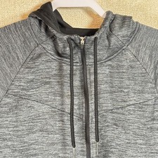 Danskin Now Hoodie Jacket Women Large Gray Full Zip Activewear Fleece Thumb Hole