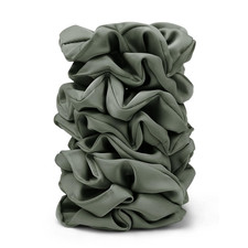 Satin Scrunchies for Women   8PCS Green Silk Hair Ties   No Crease, Frizz-Free,