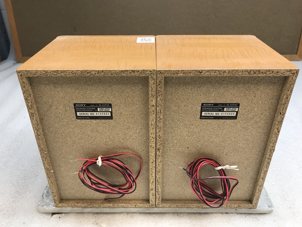 SONY SS-CEP707 Bookshelf Stereo Speaker System Wood Cabinet Pair