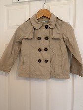 John Lewis  Tan Button Trench Coat Jacket Toddler size 6 years 
