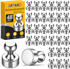 48 Pack Magnetic Push Pins, Fridge Magnets for Whiteboard, Whiteboard Magnets Re