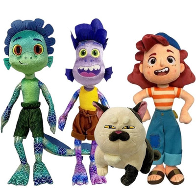 45cm Pixar Movie Luca Alberto Sea Monster Plush Toy Cartoon Cat Purple Gift