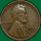 1933-D Lincoln Wheat Cent Very Fine VF Coin #34982