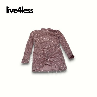 (RD) ..ROTATE Birger Christensen sequinned mesh mini dress , Size Uk 10 Euro 38