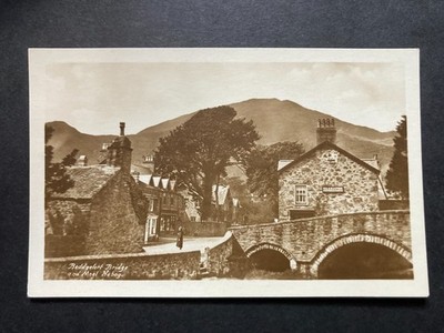Beddgelert Bridge & Moel Hebog Wales Echtfoto Vintage Postkarte B29