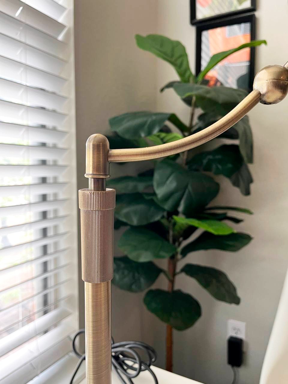 Vintage Brass Bankers Desk Lamp Adjustable Arm Reading Light Modern Office image 3