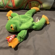 Ty Beanie Baby Smoochy Frog Retired 1997 with Tags PVC Pellets