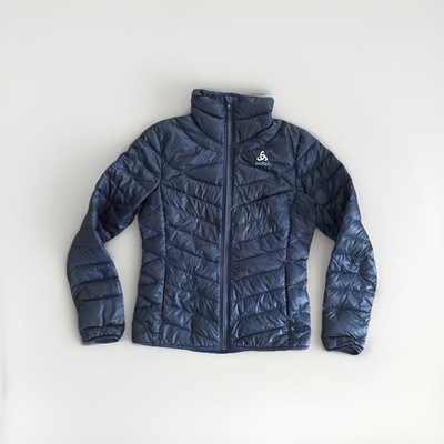 Odlo Air Cocoon Jacket Womens Small/Medium Blue Peacoat $250