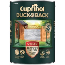 Cuprinol Ducksback 5 Yr Waterproof for Sheds & Fences Herring Grey 5l
