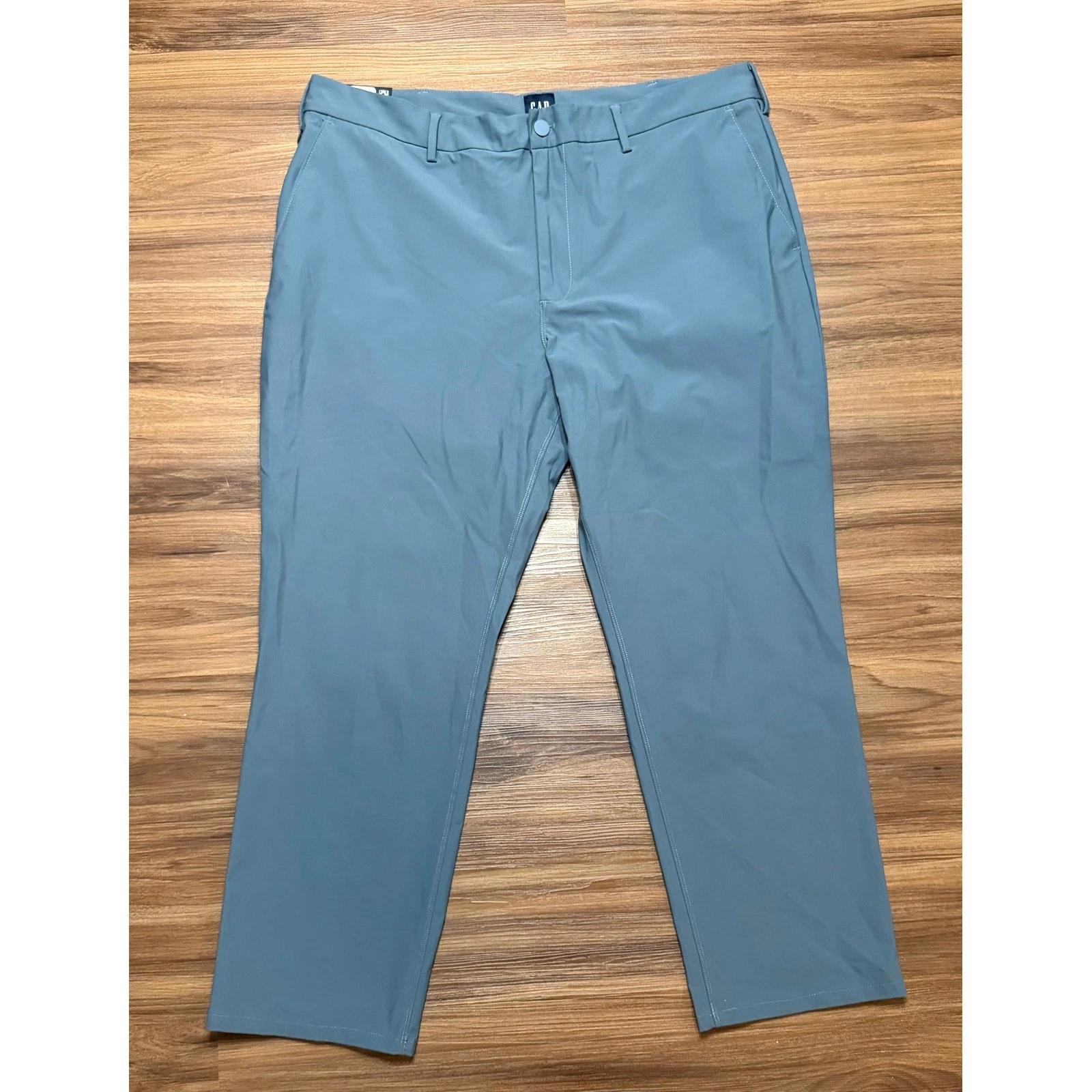 GAP Mens All Day Performance Chino Pants Blue Grey Mositure Wicking Sz 40x30