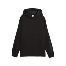 PUMA Essentials Elevated Satin Pullover Hoodie Womens Black Casual Outerwear 690