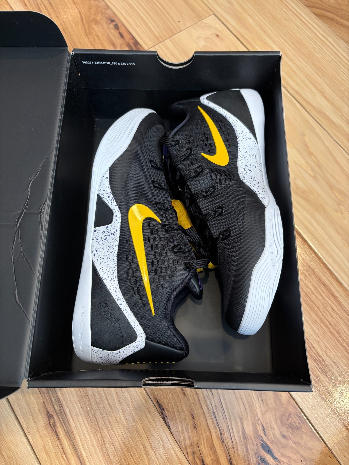 Nike Kobe IX Elite Low EM Protro Black Lakers White IH1401 002 Size 9.5 FULL BOX thumbnail 9