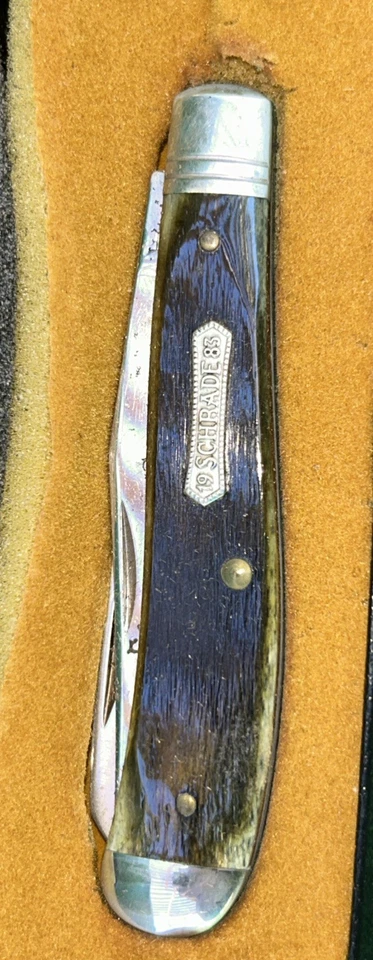 Cuchillo Trampero Vintage Raro Schrade EE. UU. 1983 Heritage Green Bone 2941 Foto 3 de 4