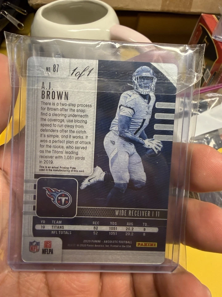 2020 PANINI - ABSOLUTE FOOTBALL AJ Brown 1/1 - Image 2 of 2