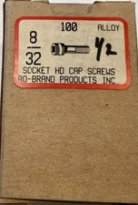 100 Pack Ro-Brands 8-32 Socket Head Cap Screws 1/2” Alloy Black Oxide