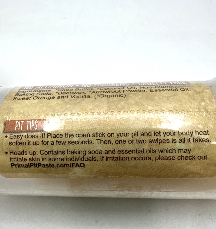 Primal Kit Pasta Niños 2 OZ Naranja Crema Crema Desodorante Natural Barra Original Foto 4 de 4