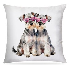 Valentine's Day Schnauzer Pillow Covers 18x18, Schnauzer Gifts for Women,