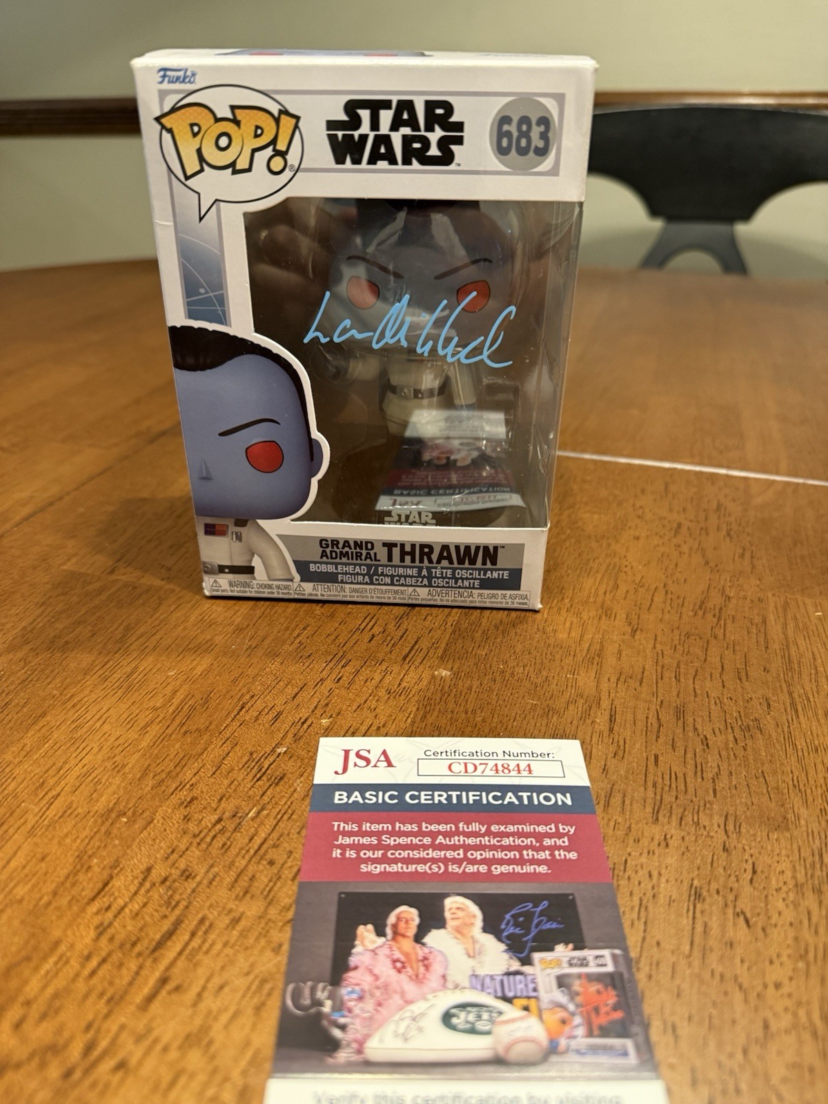 Lars Mikkelsen Actor Signed #683 Star Wars GA Thrawn FUNKO POP Vinyl JSA COA