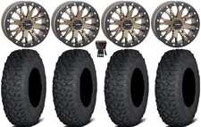 System 3 SB-4 15" Wheels Bronze (4+3) 30" Coyote Tires Kawasaki Teryx Mule
