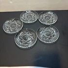 Vintage Anchor Hocking Prescut Clear Glass Coaster Set of 5