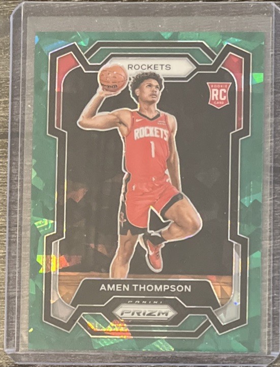 2023-24 Panini Prizm - Amen Thompson #150 Green Ice Prizm (RC)
