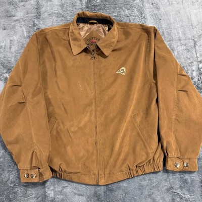 Cutter & Buck Jacket Mens XXL Brown Rams NFL Faux Suede Bomber MCO09185