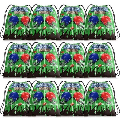 Hying 12 Pieces Football Drawstring Bags Football Party Favors Bags Gym Draws...