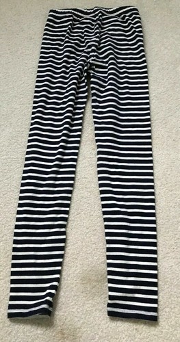 Crewcuts Leggings 12 Girls Striped BlueorBlack? White Skinny $50 Pants Snug - Picture 10 of 12