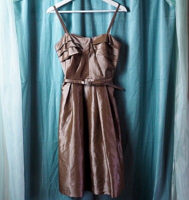Eliza J Brown Taffeta Mini Formal Pocket Convertible Straps Sleeveless Dress  4 | eBay
