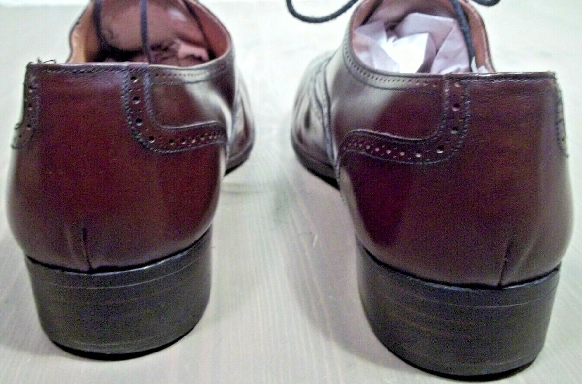 Bally ♔ Luxe Swiss Cordovan Oxford Wingtip Dress Shoes ♔ Burgundy Leather ♔ 10.5 Handmade Burgundy Leather Oxford Shoes: Men main image 4