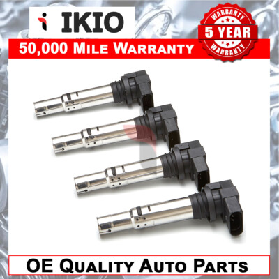 Ikio 4X FOR VOLKSWAGEN GOLF MK5 1.4 GT TSI 170 (2006-2008) IGNITION COIL PACKS P