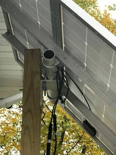 Solar panel universal post mount kit with 44" rails. Holds panel up to 44" wide.