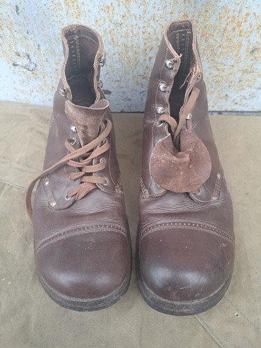 Vintage Europian leather boots WW2 size 40 US7 - Picture 2 of 14