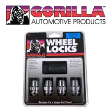 Gorilla Chrome Wheel Locks & Key 12mmx1.50 Bulge Acorn 12x1.5 Lug Nuts 71631N