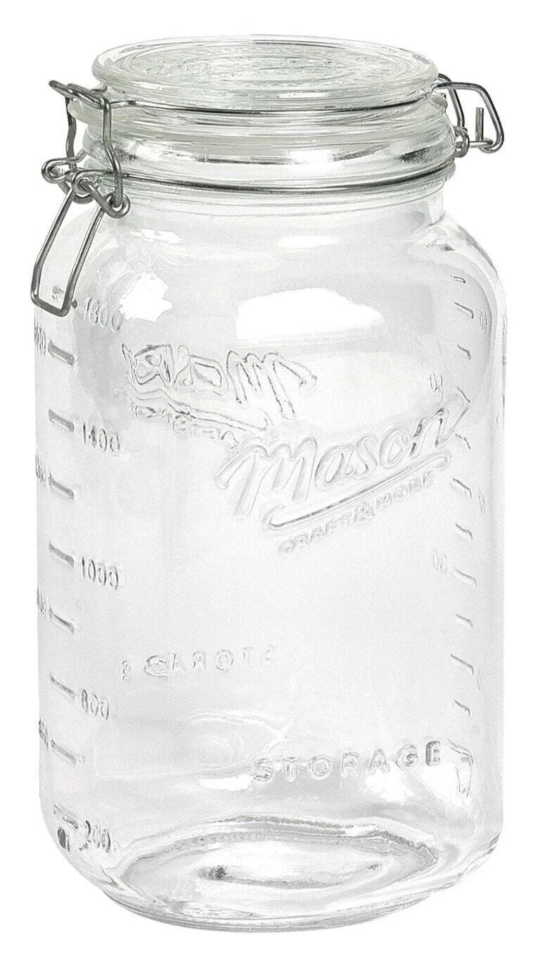 XXL 12” Farmhouse Vintage Glass Mason Jar 3/4+ Gallon Wide Mouth Canister